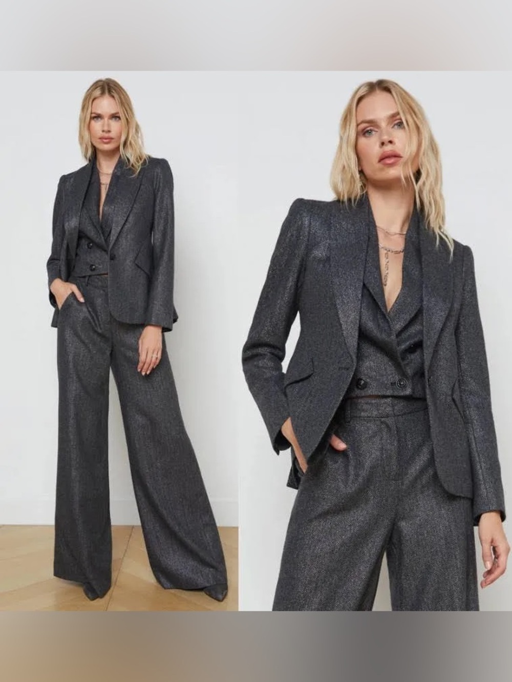 L'AGENCE Chamberlain Herringbone Blazer